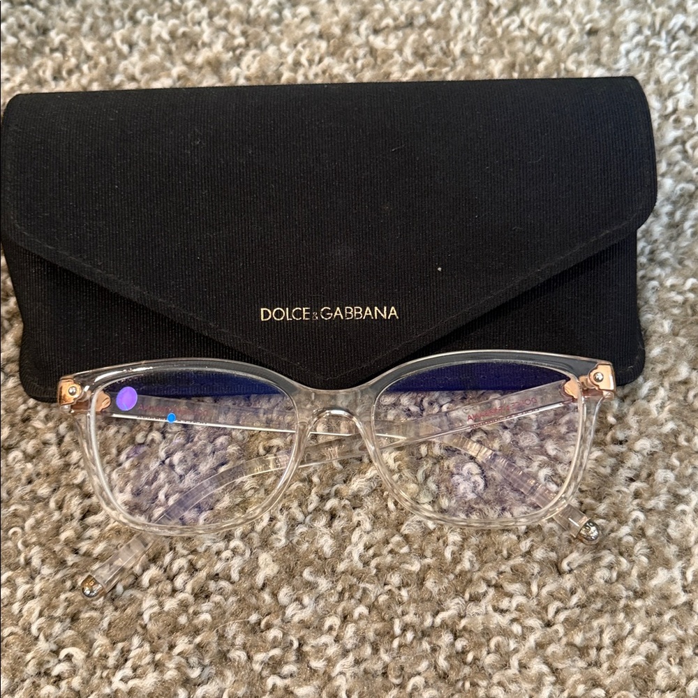 Dolce & Gabbana Transparent Glasses with Black Case